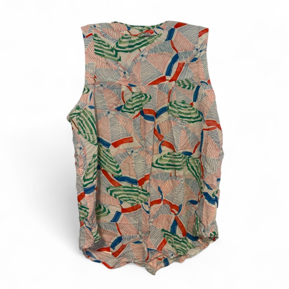 Anthro Maeve Sunseeker Umbrella Print Top 10 - Picture 3 of 4